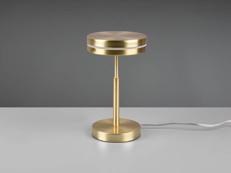 Kleine LED Tischleuchte FRANKLIN rund Messing, Höhe 25cm
