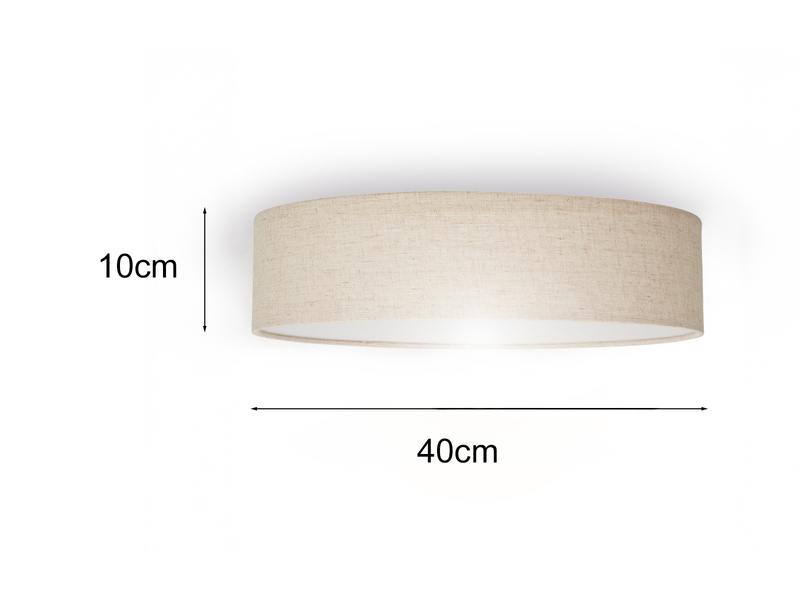 Deckenlampe CEILING DREAM, Leinen Stoffschirm / Abdeckung satiniert, Ø 40cm