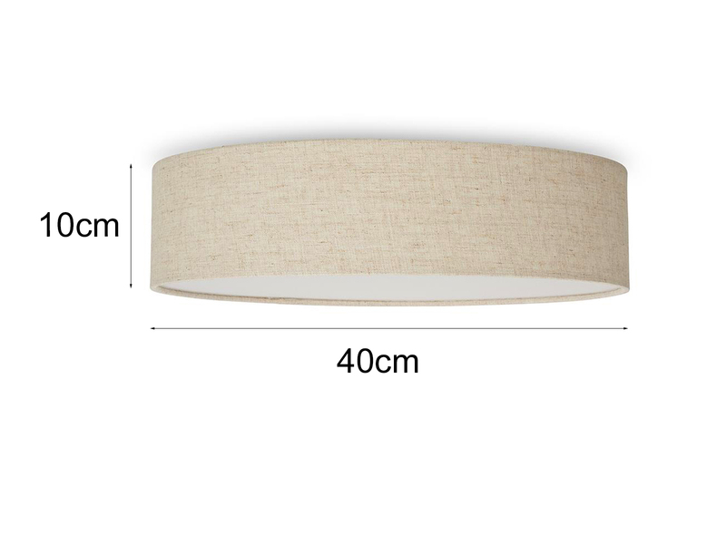 Deckenlampe CEILING DREAM, Leinen Stoffschirm / Abdeckung satiniert, Ø 40cm