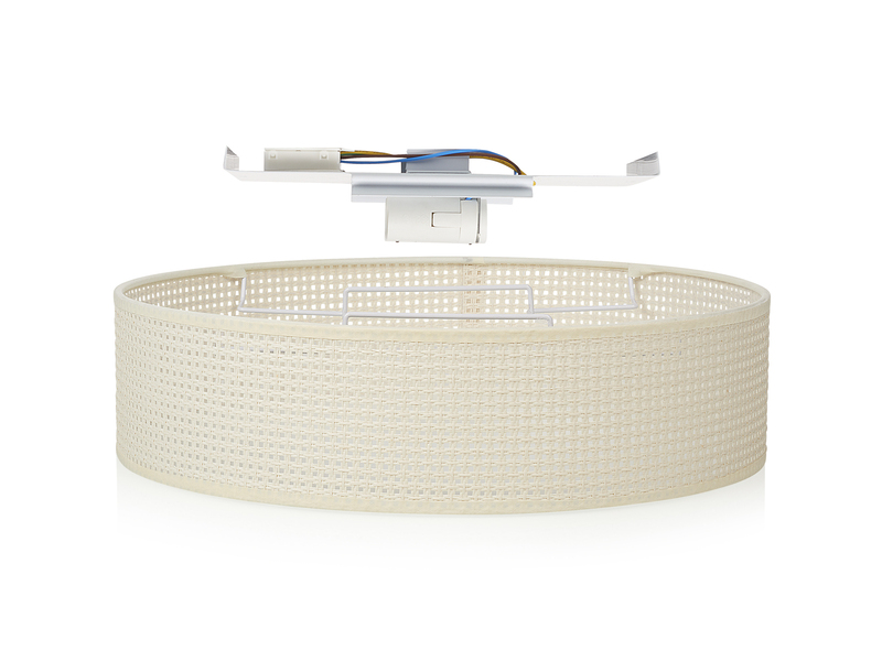 Zeitlose runde Deckenleuchte mit Lampenschirm aus Rattan Ø 40cm - CEILING DREAM
