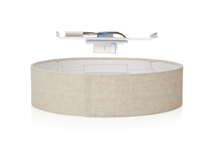 LED Deckenleuchte Leinenstoff / Abdeckung satiniert, Ø 40cm