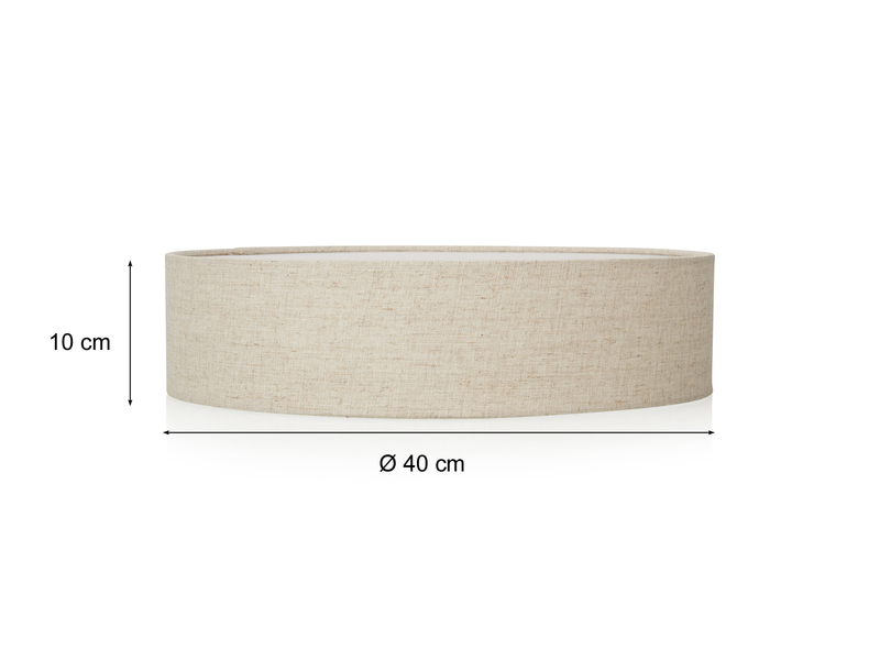 LED Deckenleuchte Leinenstoff / Abdeckung satiniert, Ø 40cm