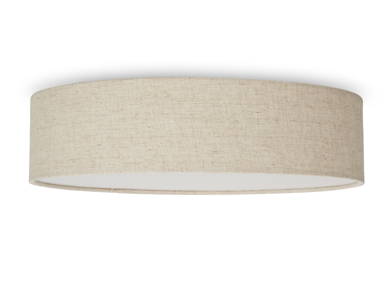 LED Deckenleuchte Leinenstoff / Abdeckung satiniert, Ø 40cm