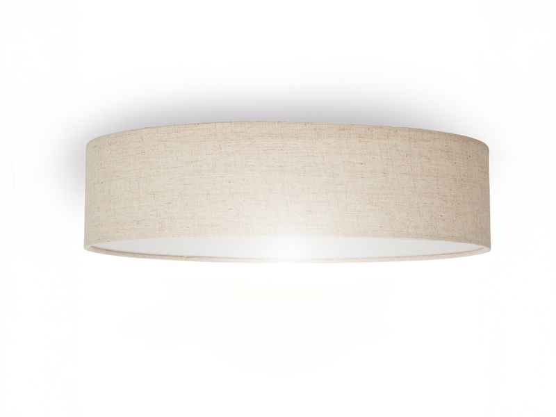 LED Deckenleuchte Leinenstoff / Abdeckung satiniert, Ø 40cm