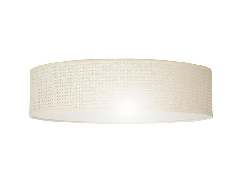 Runde Deckenleuchte mit LED & Lampenschirm aus Rattan Ø 40cm