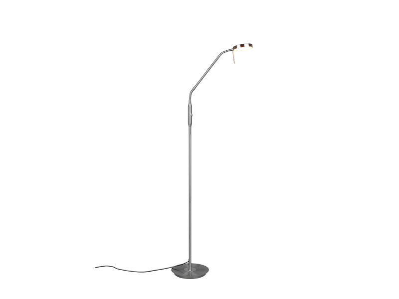 Moderne LED Stehlampe MONZA dimmbar mit Flexarm, Silber, Höhe 145cm