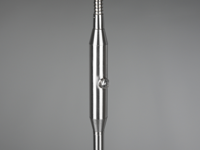 Moderne LED Stehlampe MONZA dimmbar mit Flexarm, Silber, Höhe 145cm
