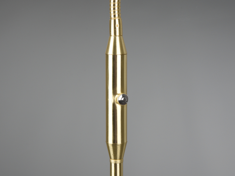 Moderne LED Stehlampe MONZA dimmbar mit Flexarm, Messing, Höhe 145cm