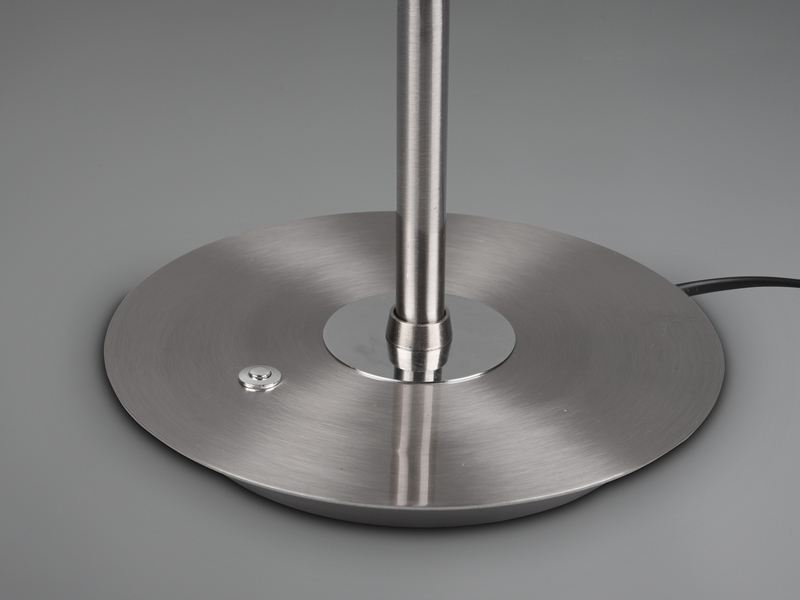 Moderne LED Schreibtischlampe MONZA dimmbar mit Flexarm, Silber, Höhe 57cm