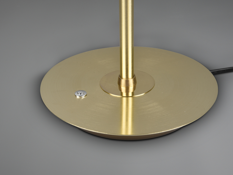 Moderne LED Schreibtischlampe MONZA dimmbar mit Flexarm, Messing, Höhe 57cm