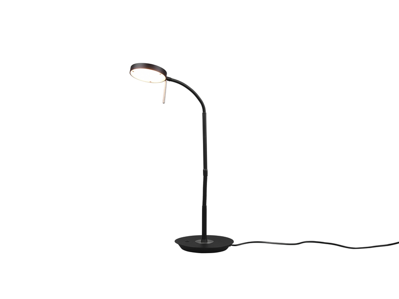 Moderne LED Schreibtischlampe MONZA dimmbar mit Flexarm, Schwarz, Höhe 57cm