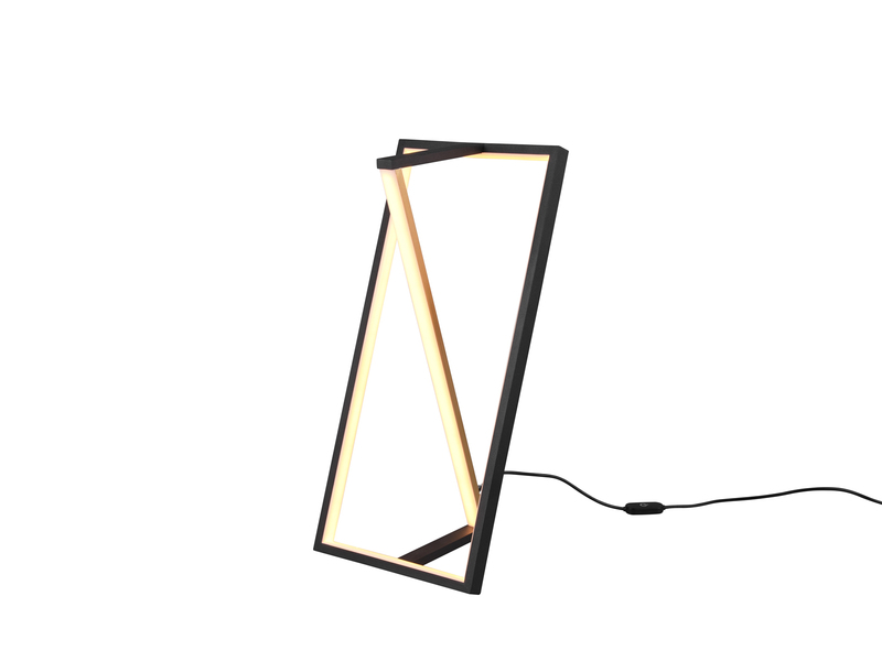 Große LED Tischleuchte EDGE, dimmbar, Schwarz-Gold, Höhe 44cm