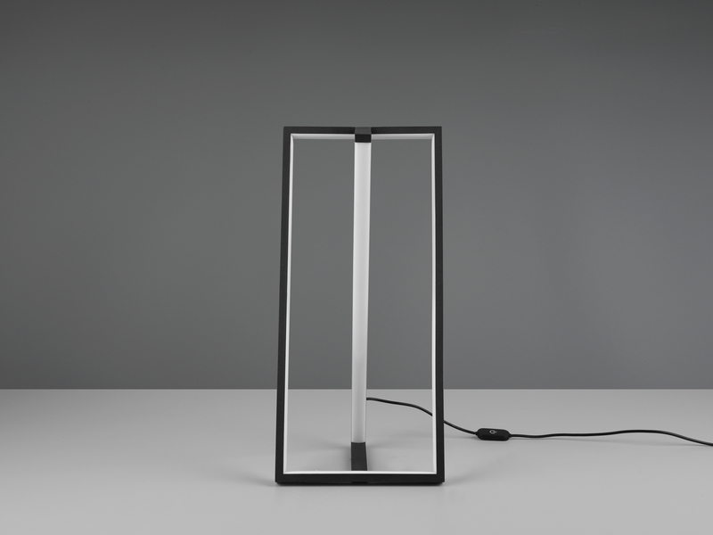 Große LED Tischleuchte EDGE, dimmbar, Schwarz-Gold, Höhe 44cm