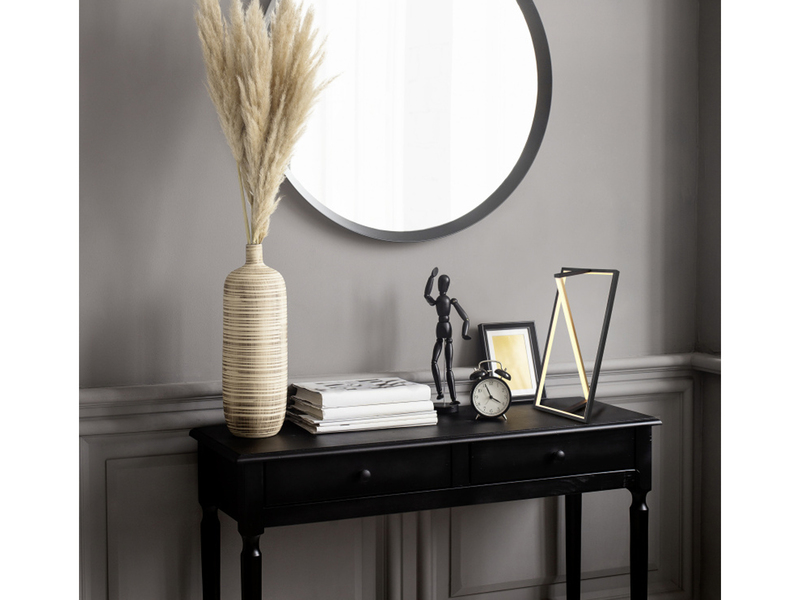Große LED Tischleuchte EDGE, dimmbar, Schwarz-Gold, Höhe 44cm