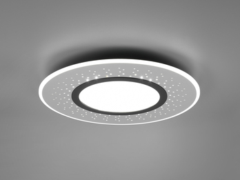 Flache LED Deckenleuchte VERUS mit Fernbedienung, Ø 49cm, Silber