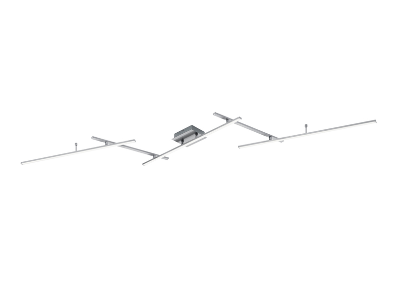 LED Deckenleuchte ARVIN Silber mit Fernbedienung & Farbwechsel, Breite 245cm