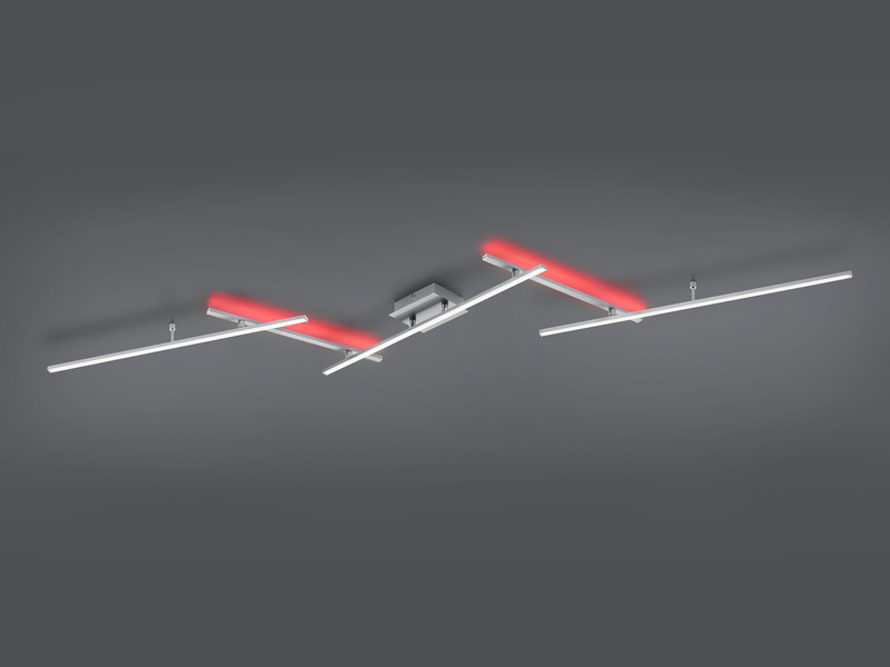 LED Deckenleuchte ARVIN Silber mit Fernbedienung & Farbwechsel, Breite 245cm