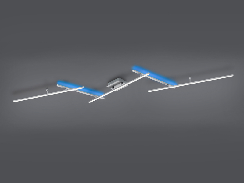 LED Deckenleuchte ARVIN Silber mit Fernbedienung & Farbwechsel, Breite 245cm