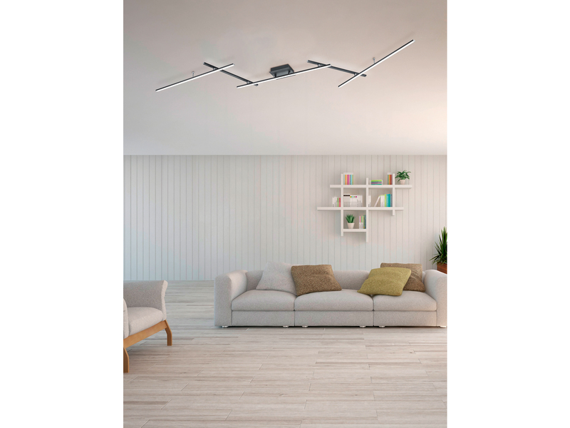 LED Deckenschiene ARVIN Silber mit Fernbedienung & Farbwechsler, Breite 245cm