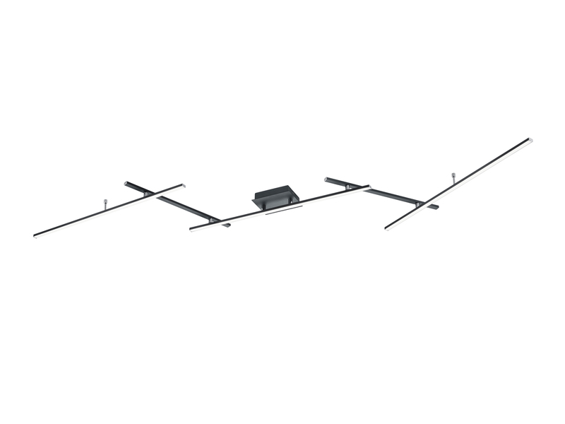 LED Deckenleuchte ARVIN Schwarz mit Fernbedienung & Farbwechsel, Breite 245cm