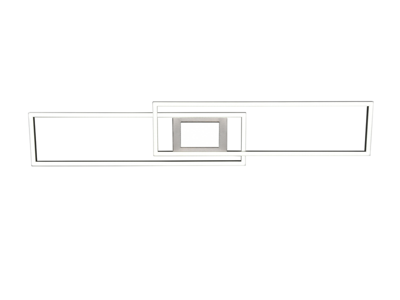 LED Deckenleuchte GANADO flach mit Fernbedienung dimmbar, 110cm, Silber