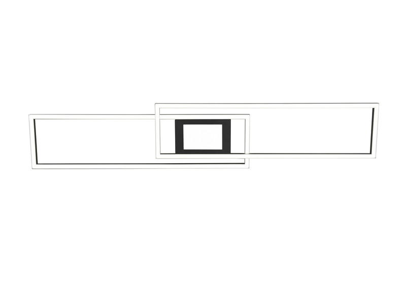 LED Deckenleuchte GANADO flach mit Fernbedienung dimmbar, 110cm, Schwarz