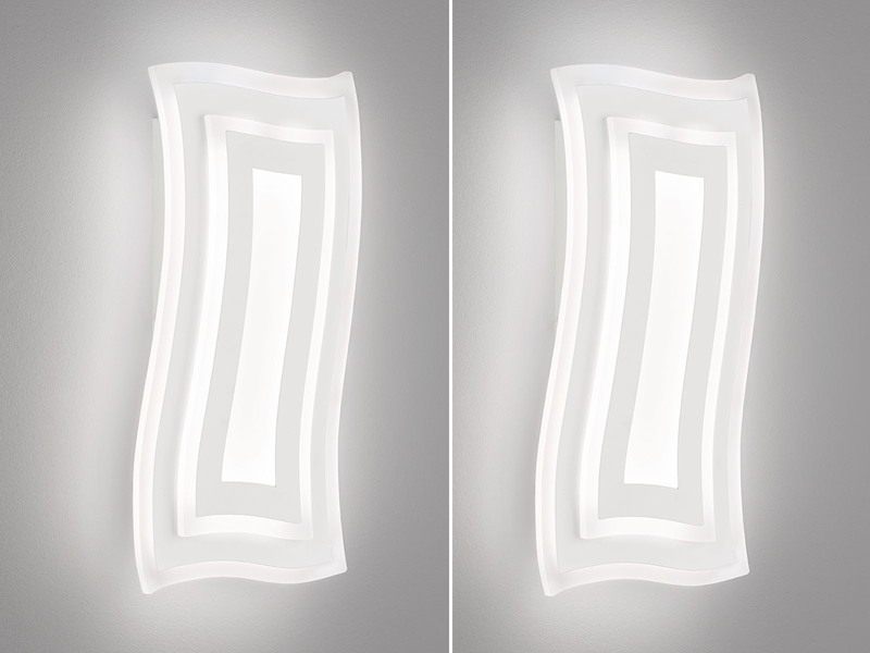2er SET LED Wandlampen mit Schalter, dimmbar & Tageslicht, Höhe 43cm
