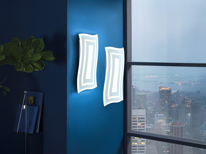 2er SET LED Wandlampen mit Schalter, dimmbar & Tageslicht, Höhe 43cm