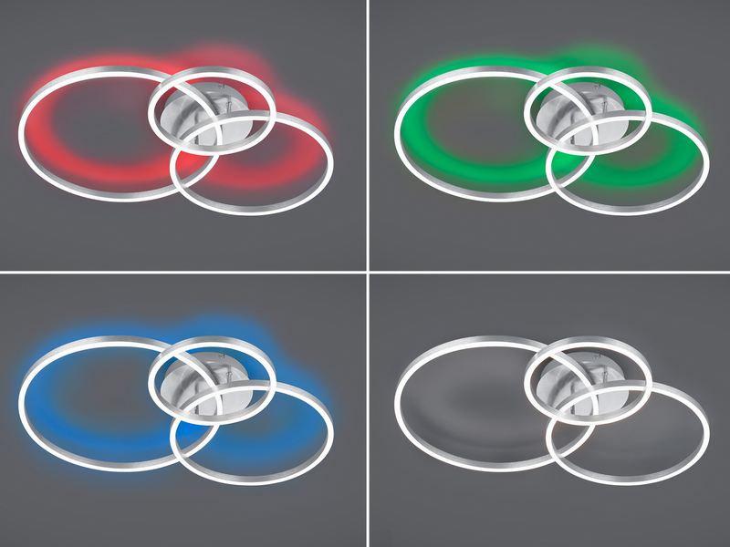 LED Deckenleuchte WINONA dimmbar mit Fernbedienung Silber, Breite 78cm