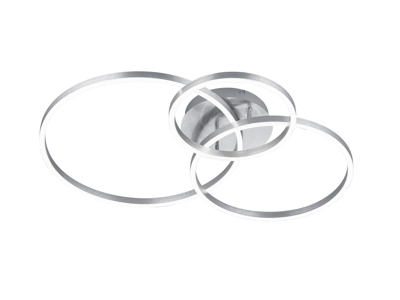 LED Deckenleuchte WINONA dimmbar mit Fernbedienung Silber, Breite 78cm