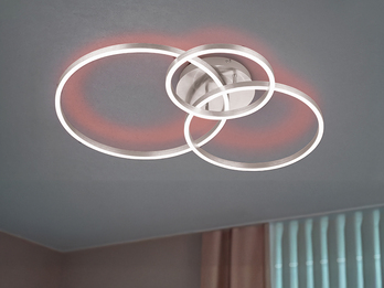 LED Deckenleuchte WINONA 3 Ringe Silber, dimmbar mit Fernbedienung Breite 78cm