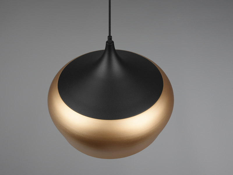 Pendelleuchte CHIRON 1-flammig mit Lampenschirm Messing, Ø 45cm