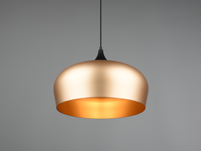 Pendelleuchte CHIRON 1-flammig mit Lampenschirm Messing, Ø 45cm