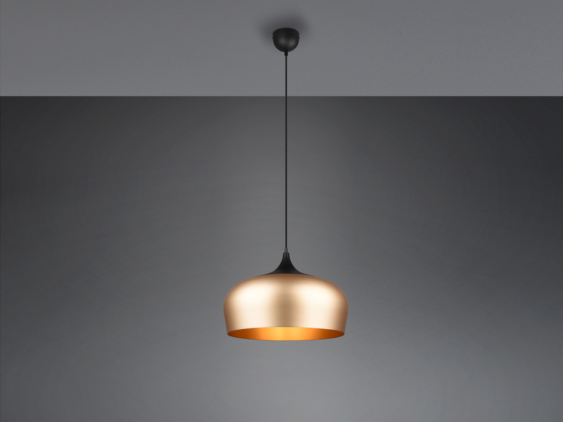 Pendelleuchte CHIRON 1-flammig mit Lampenschirm Messing, Ø 45cm