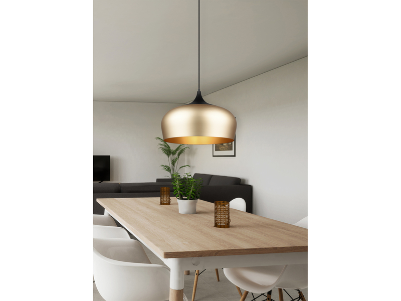 Pendelleuchte CHIRON 1-flammig mit Lampenschirm Messing, Ø 45cm