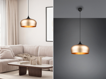 Pendelleuchte CHIRON 1-flammig mit Lampenschirm Messing, Ø 45cm