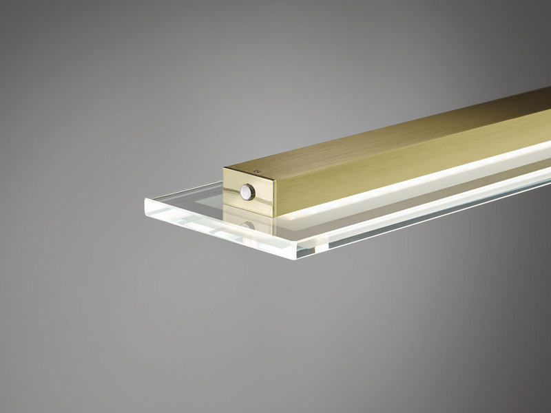 LED Pendelleuchte TENSO Messing dimmbar & höhenverstellbar, Breite 100cm