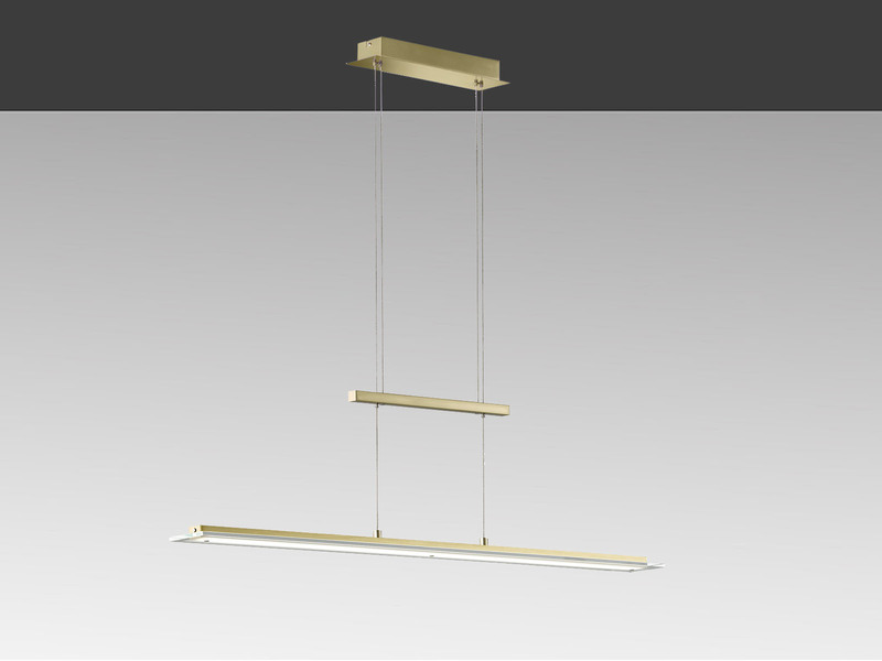 LED Pendelleuchte TENSO Messing dimmbar & höhenverstellbar, Breite 100cm