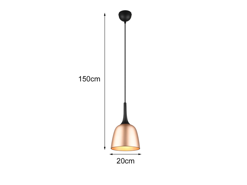 LED Pendelleuchte 1-flammig mit Lampenschirm Messing, Ø 20cm