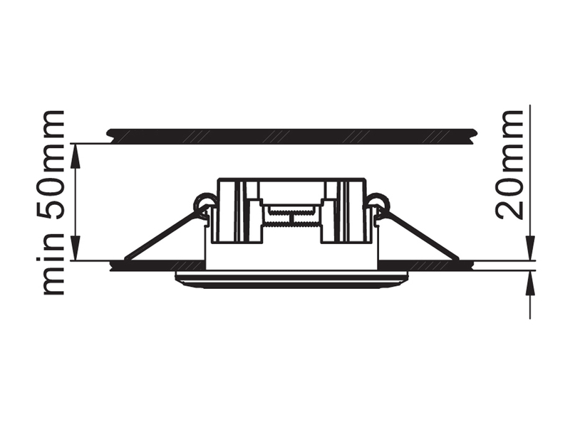 Runder LED Deckeneinbaustrahler 2er Set Schwarz matt Ø 8,2cm