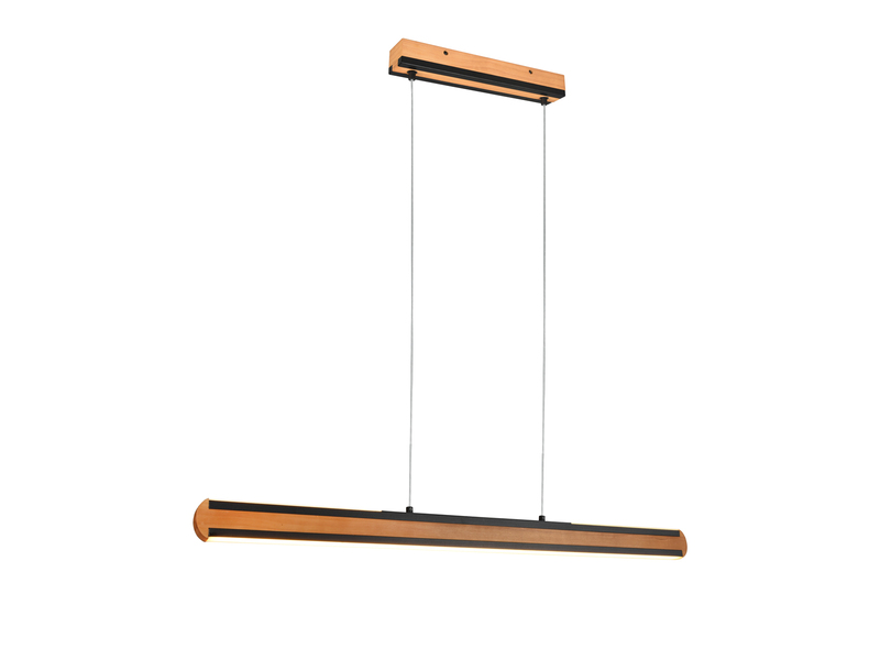 LED Holzbalken Pendelleuchte DEACON dimmbar über Touch, Breite 110cm