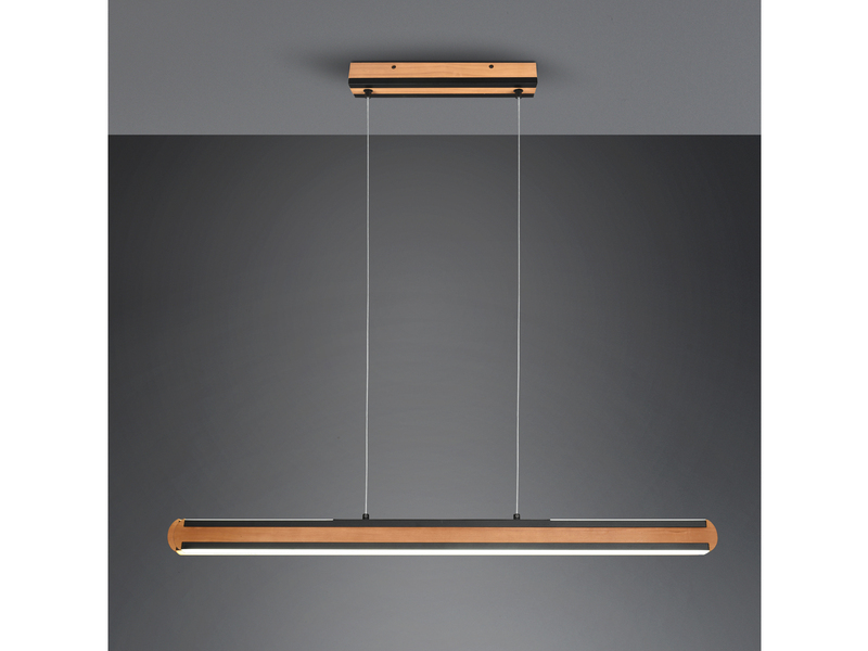 LED Holzbalken Pendelleuchte DEACON dimmbar über Touch, Breite 110cm