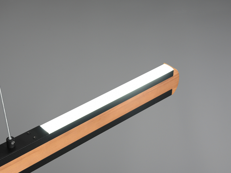 LED Holzbalken Pendelleuchte DEACON dimmbar über Touch, Breite 110cm