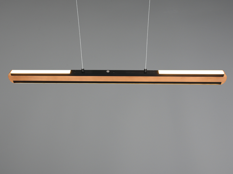 LED Holzbalken Pendelleuchte DEACON dimmbar über Touch, Breite 110cm