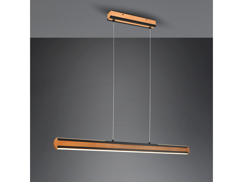 LED Holzbalken Pendelleuchte DEACON dimmbar über Touch, Breite 110cm