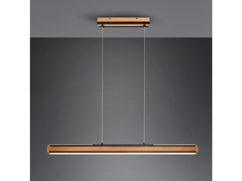 LED Holzbalken Pendelleuchte DEACON dimmbar über Touch, Breite 110cm