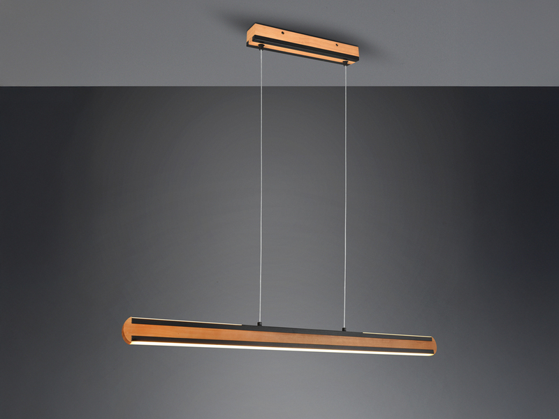 LED Holzbalken Pendelleuchte DEACON dimmbar über Touch, Breite 110cm