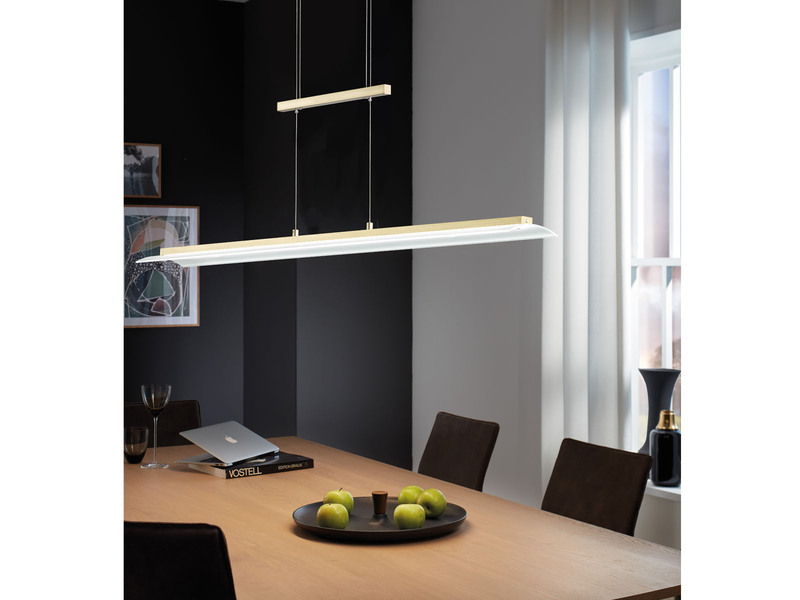 LED Pendelleuchte ROOF Messing dimmbar & höhenverstellbar 115cm lang