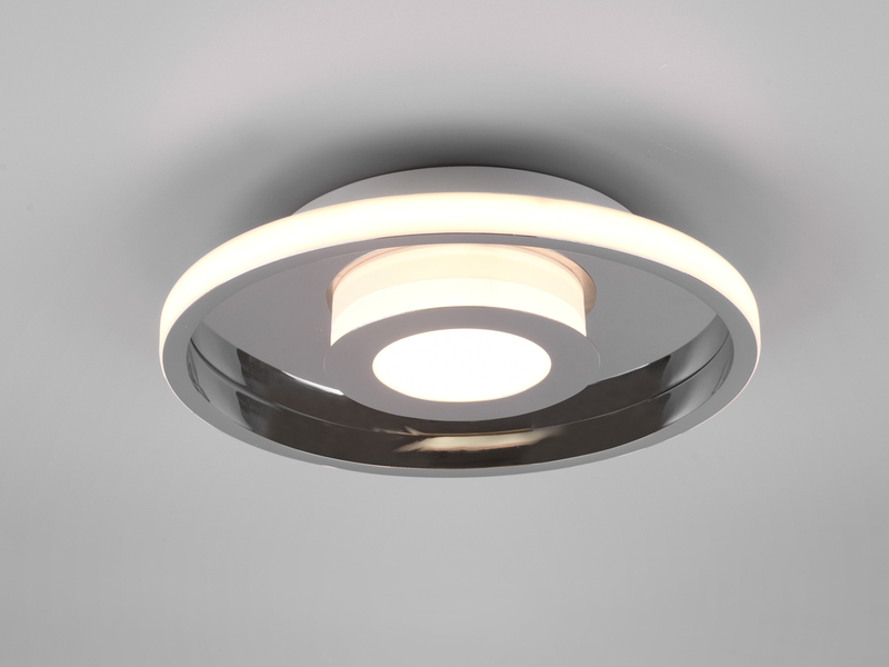 LED Deckenleuchte ASCARI rund Silber Chrom dimmbar IP44, Ø 30cm