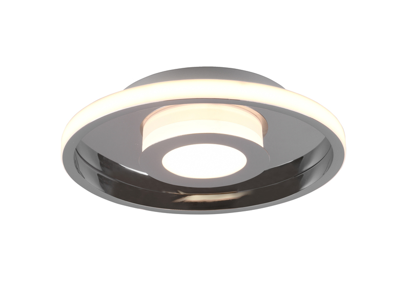 LED Deckenleuchte ASCARI rund Silber Chrom dimmbar IP44, Ø 30cm
